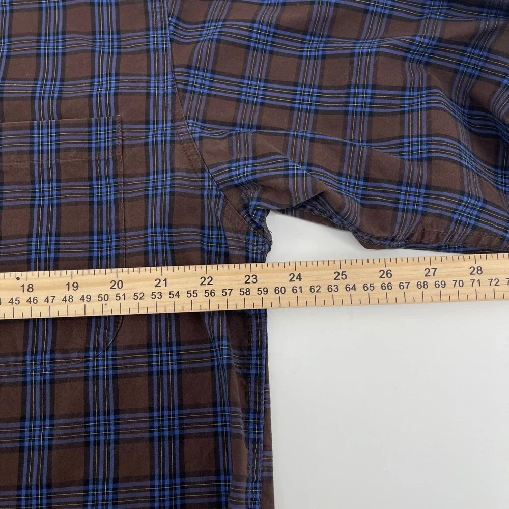 Cinch Button Down Shirt Mens M Brown Blue Plaid MTW1103151 Long Sleeve Pocket